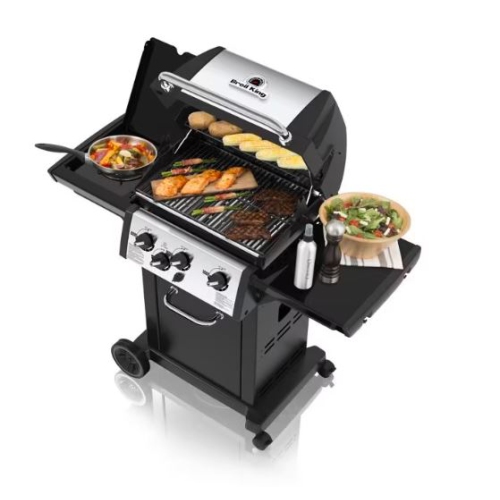 Broil King Monarch 340 3-Burner Propane BBQ in Stainless Steel/Black with Side Burner