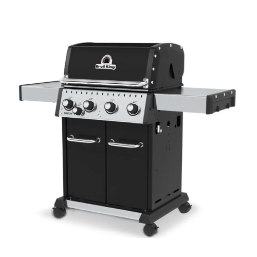 Broil King Baron 440 Pro 4-Burner Propane BBQ in Black with Side Burner