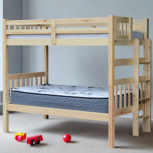 Bunk Bed Natural Full over Full End Ladder