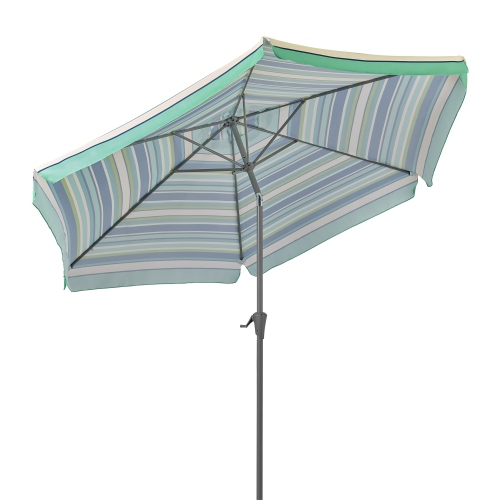 Parasol de patio excentré vert et blanc 10&nbsp;pi de CorLiving