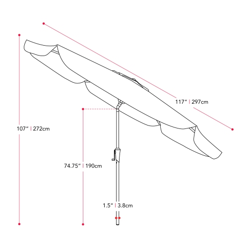 Parasol de patio excentré vert et blanc 10&nbsp;pi de CorLiving