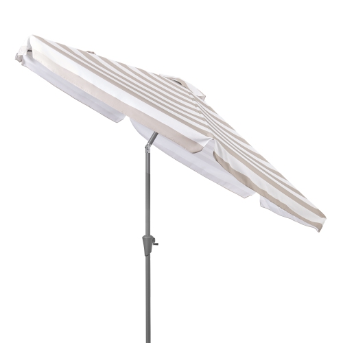 CorLiving 10ft Taupe and White Offset Tilting Patio Umbrella