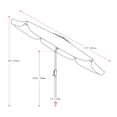 CorLiving 10ft Taupe and White Offset Tilting Patio Umbrella