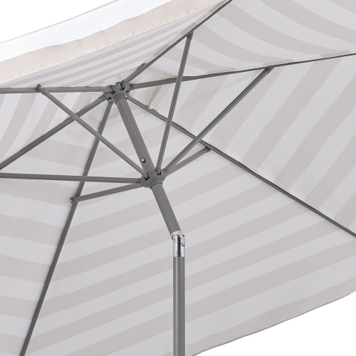 CorLiving 10ft Taupe and White Offset Tilting Patio Umbrella