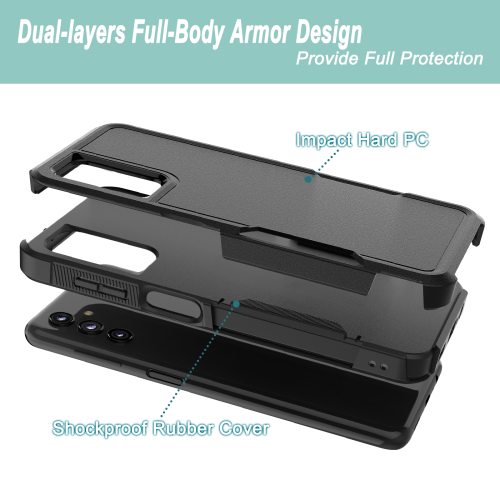 【CSmart】 Dual Layers Heavy Duty Rubber Armor Bumper Hard Case Cover for Samsung Galaxy A54 5G, Pink