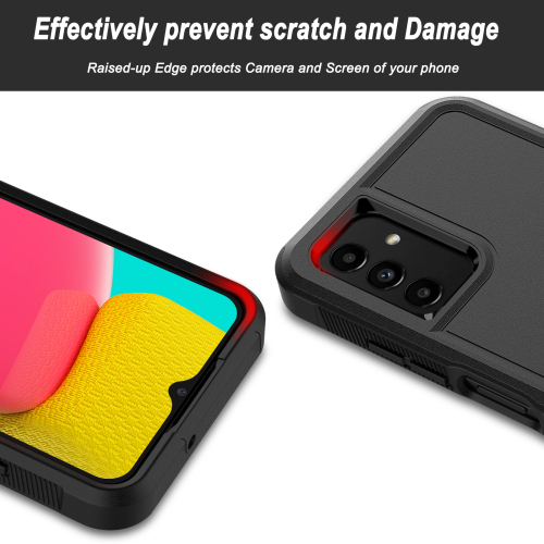 【CSmart】 Dual Layers Heavy Duty Rubber Armor Bumper Hard Case Cover for Samsung Galaxy A54 5G, Red