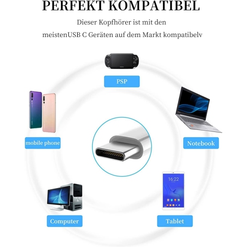 [2 paquets] Écouteurs USB C Écouteurs boutons avec fil Écouteurs bouton stéréo suppression du bruit haute fidélité avec microphone pour iPad Galaxy