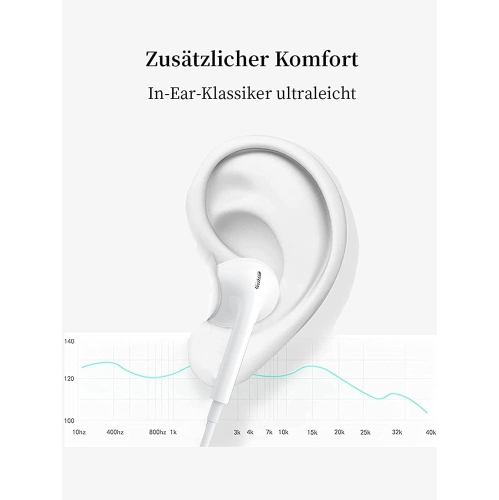 [2 paquets] Écouteurs USB C Écouteurs boutons avec fil Écouteurs bouton stéréo suppression du bruit haute fidélité avec microphone pour iPad Galaxy