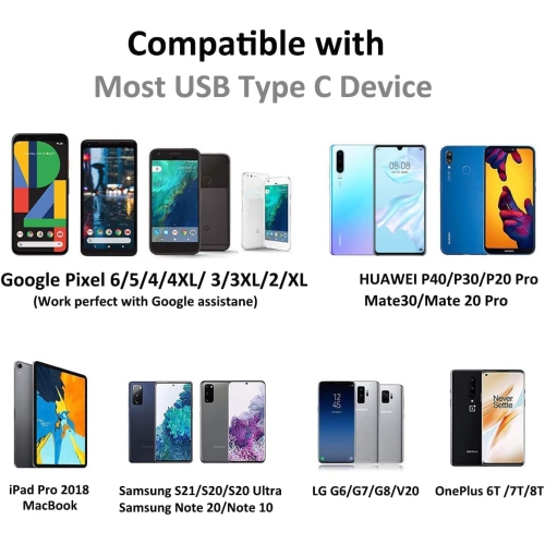 [2 paquets] Écouteurs USB C Écouteurs boutons avec fil Écouteurs bouton stéréo suppression du bruit haute fidélité avec microphone pour iPad Galaxy