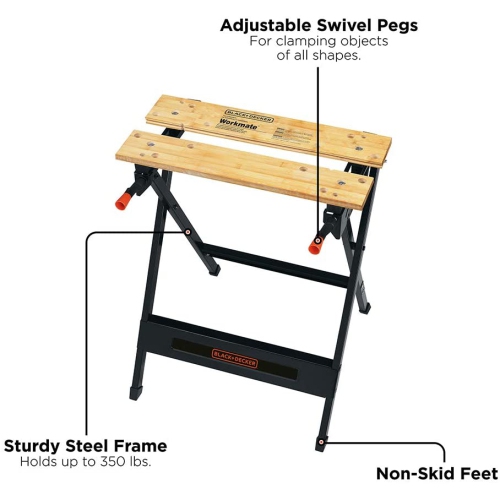 BLACK+DECKER Workmate Portable Workbench, 350-Pound Capacity
