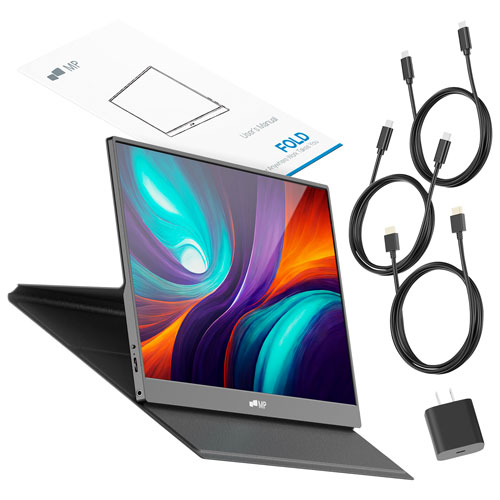 Moniteur ACL IPS HD intégrale 60 Hz GTG 10 ms de 15,6 po Fold de Mobile Pixels (MP-101-1010P01) - Noir