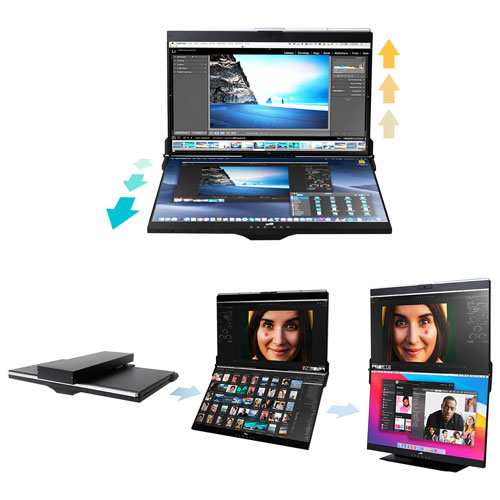 Moniteur ACL IPS QHD 75 Hz à écran tactile de 24 po Geminos X de Mobile Pixels avec temps de réponse de 14 ms gris à gris - Noir