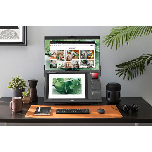 Moniteur ACL IPS QHD 75 Hz à écran tactile de 24 po Geminos X de Mobile Pixels avec temps de réponse de 14 ms gris à gris (MP-116-1001P01) - Noir