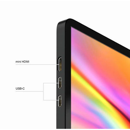 Moniteur DELO HD intégrale 60 Hz de 15,6 po Glance Plus de Mobile Pixels avec temps de réponse de 10 ms gris à gris - Noir