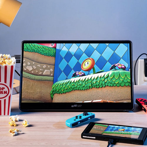 Moniteur DELO HD intégrale 60 Hz de 15,6 po Glance Plus de Mobile Pixels avec temps de réponse de 10 ms gris à gris - Noir