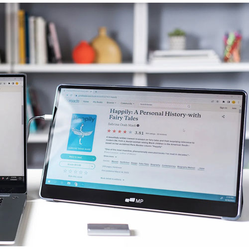 Moniteur DELO HD intégrale 60 Hz de 15,6 po Glance Plus de Mobile Pixels avec temps de réponse de 10 ms gris à gris - Noir