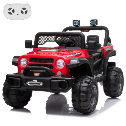 VOLTZ TOYS  12V Jeep Kids Ride On Car Toy With Open Doors, Realistic Lights And Remote Control