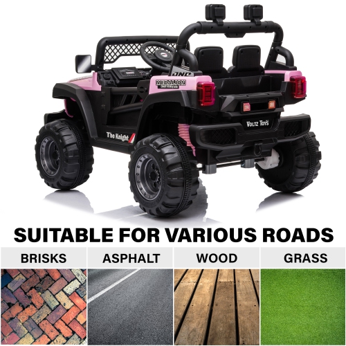 Jouet Jeep 12V pour enfants avec portes ouvertes, lumières réalistes et télécommande