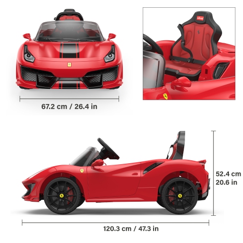 Ferrari 488 Pista Spider with Leather Seat and Remote Control 12V Licensed