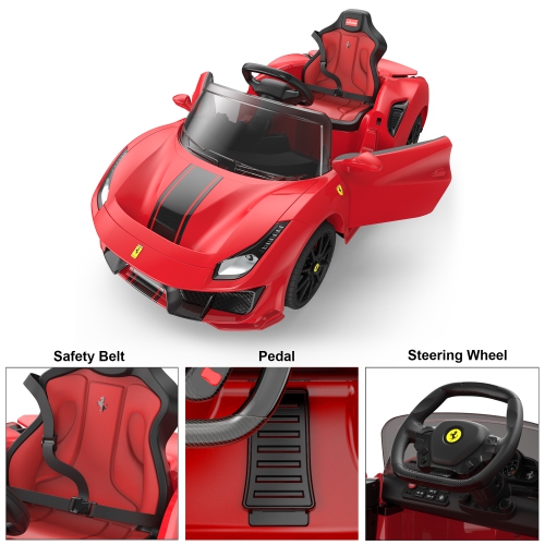 Ferrari 488 Pista Spider with Leather Seat and Remote Control 12V Licensed