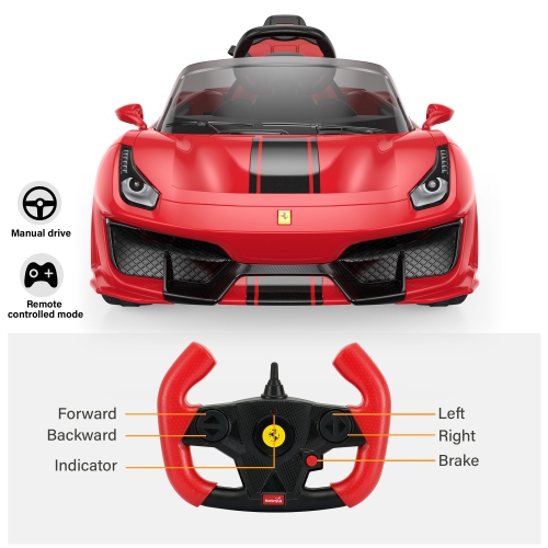 Ferrari 488 Pista Spider with Leather Seat and Remote Control 12V Licensed
