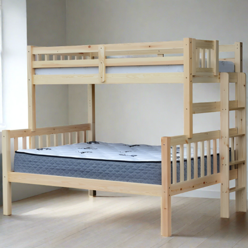 Bunk Bed Natural Twin over Full End Ladder