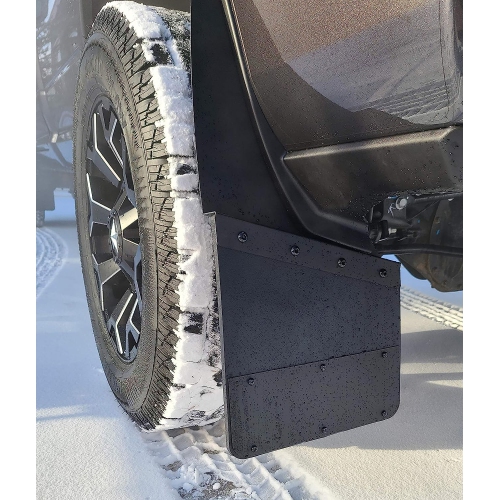 Prograde 12" RUBBER & Stainless Steel Kickback Mudflaps - FRONT 2PCS