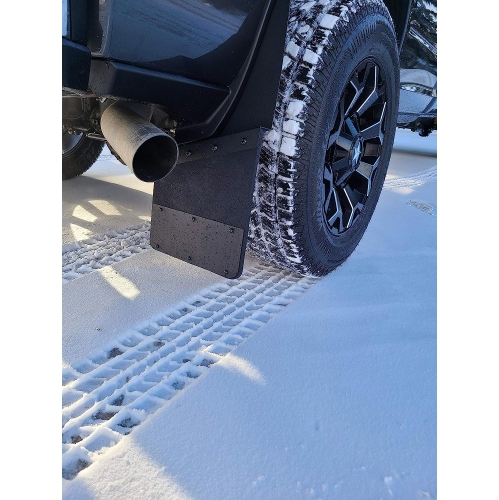 Prograde 12" RUBBER & Stainless Steel Kickback Mudflaps - FRONT 2PCS