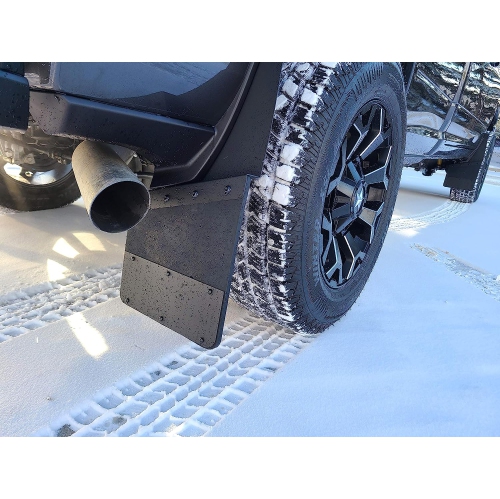 Prograde 12" RUBBER & Stainless Steel Kickback Mudflaps - FRONT 2PCS