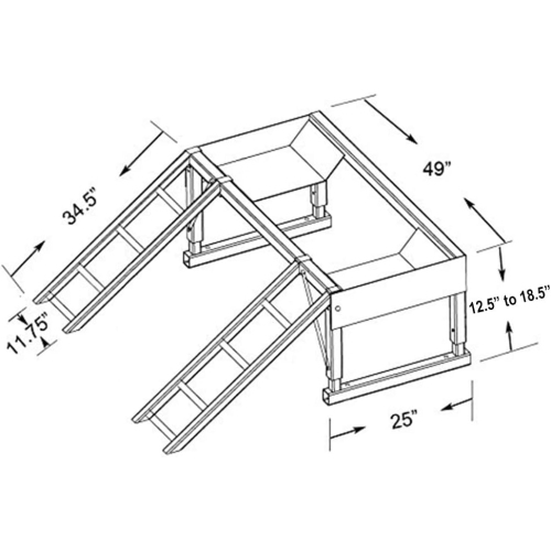 T-6061 Welded Aluminum ATV Riser With Ramps
