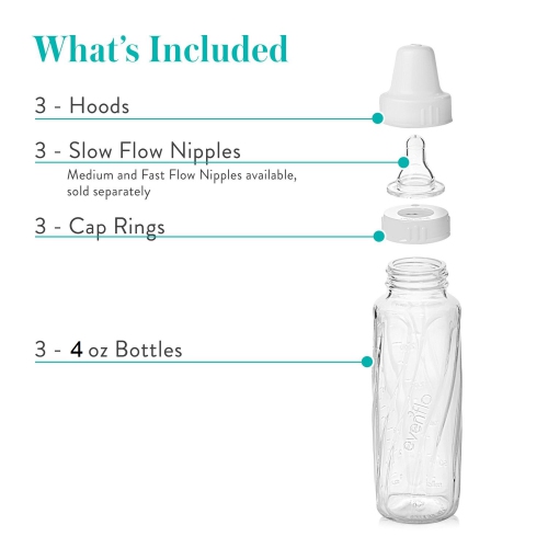 Biberons en verre Evenflo Feeding Classic sans BPA 4 oz