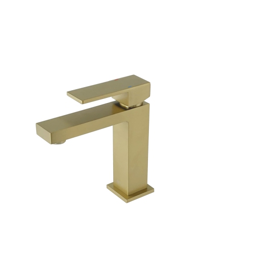 Stylish Single Handle Brushed Gold Finish Bathroom Faucet B-112G