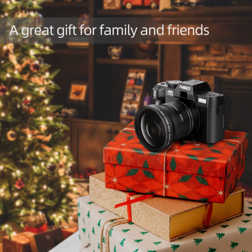 NBD Appareil Photo numérique pour la Photographie et la vidéo, Appareil Photo 4K 48MP pour Youtube avec écran pivotant à 180°, Zoom numérique 16X,