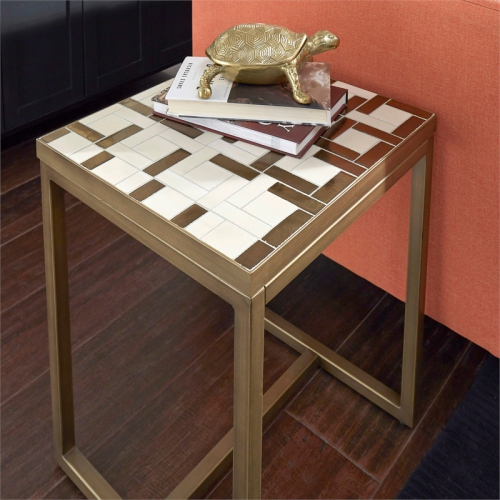 Homestyles Geometric Metal End Table