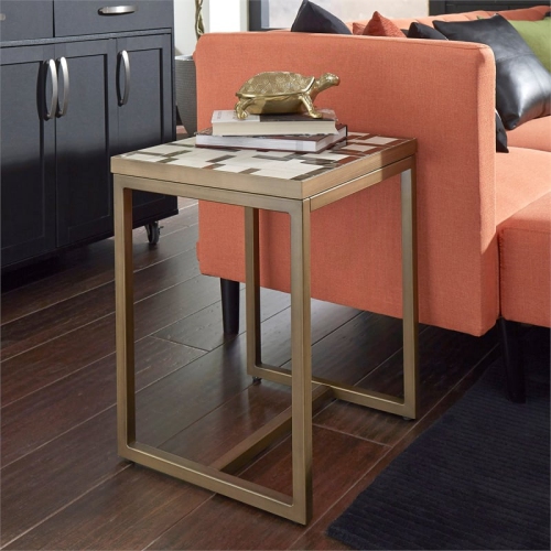 Homestyles Geometric Metal End Table