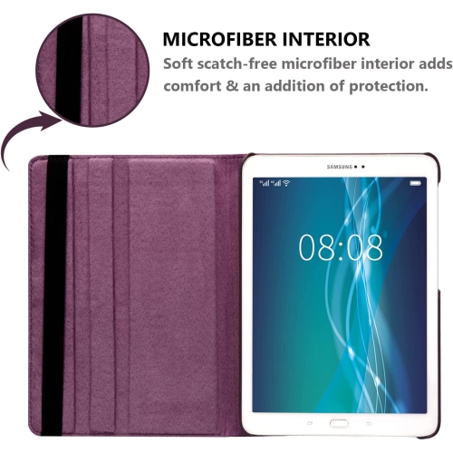 Case for Samsung Galaxy Tab S2 9.7 inch, 360 Degree Rotating Stand Case Smart Protective Cover, Bonus Stylus Pen,Screen Film (Purp