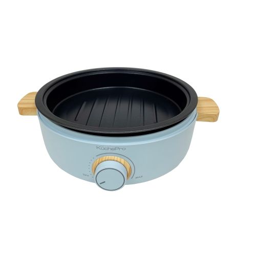 Marmite électrique multifonction KUCHEPRO 2,5 L avec marmite en acier inoxydable 304 et poêle à griller antiadhésive