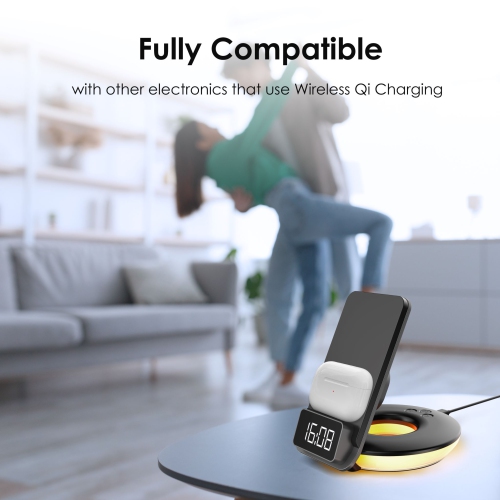 Rexing RS7 3-in-1 Wireless Charging Station, Touch Control, Table-Desk Lamps - Black