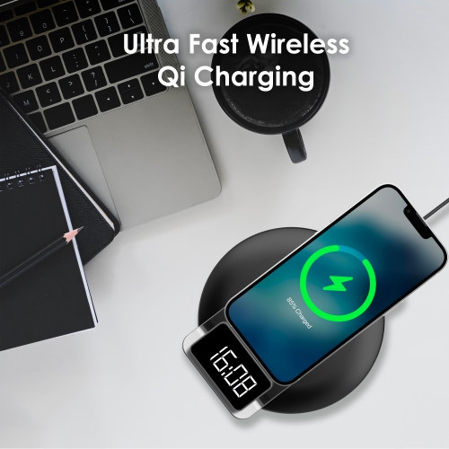 Rexing RS7 3-in-1 Wireless Charging Station, Touch Control, Table-Desk Lamps - Black