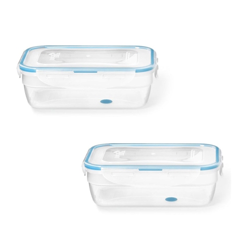 LOCKNLOCK  - Set Of 2 Easymatch Plastic Containers, Airtight And Leakproof, 1.2 Liter Capacity In Blue 