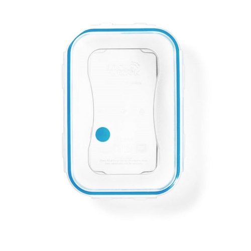 LocknLock - Set of 2 EasyMatch Plastic Containers, Airtight and Leakproof, 1.2 Liter Capacity, Blue