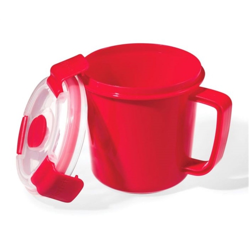LocknLock - Set of 2 EasyLunch Plastic Soup Containers, 710mL Capacity, Red