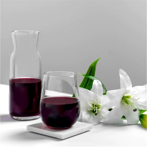 LAV - Set of 6 Gaia Stemless Wine Glasses, 475mL Capacity, Dishwasher Safe
