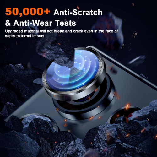 Camera Lens Protector for Samsung Galaxy S23 Ultra, 9H Tempered Glass Camera Cover Metal Individual Ring Installation Tray Removal tool - Phantom