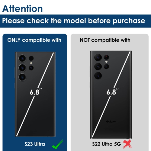 2-Pack Camera Lens Protector Compatible with Samsung Galaxy S23 Ultra 2023, 9H Tempered Glass Camera Protector, HD Clear, Anti-Scratch, Case