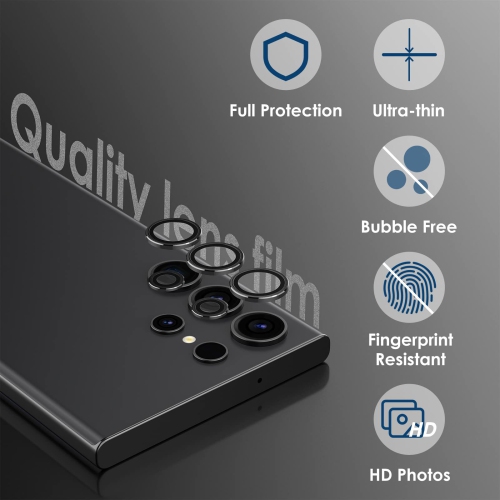 2-Pack Camera Lens Protector Compatible with Samsung Galaxy S23 Ultra 2023, 9H Tempered Glass Camera Protector, HD Clear, Anti-Scratch, Case