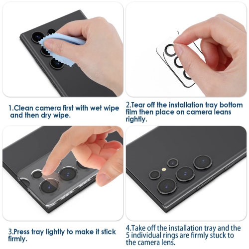 2-Pack Camera Lens Protector Compatible with Samsung Galaxy S23 Ultra 2023, 9H Tempered Glass Camera Protector, HD Clear, Anti-Scratch, Case