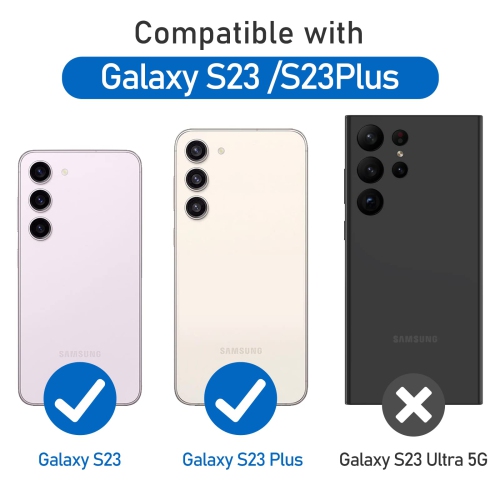 Camera Lens Protector for Samsung Galaxy S23 6.1'' &S23 Plus 6.6'', Ultra-Thin Tempered Glass with Aluminum Edge,Alloy Camera Cover Protection Silver