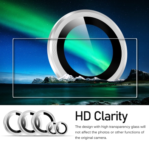 Camera Lens Protector for Samsung Galaxy S23 6.1'' &S23 Plus 6.6'', Ultra-Thin Tempered Glass with Aluminum Edge,Alloy Camera Cover Protection Silver