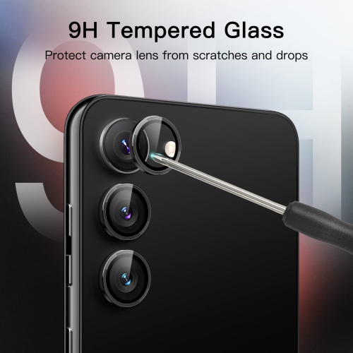Camera Lens Protector for Samsung Galaxy S23 5G 6.1-Inch / S23 Plus 5G 6.6-Inch, 9H Tempered Glass Metal Individual Ring Cover, Easy Installation